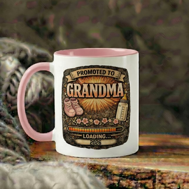 Pregnancy Announcement Gift for Grandma Zweifarbige Tasse (Pregnancy Announcement Gift for Grandma Two-Tone Coffee Mug)