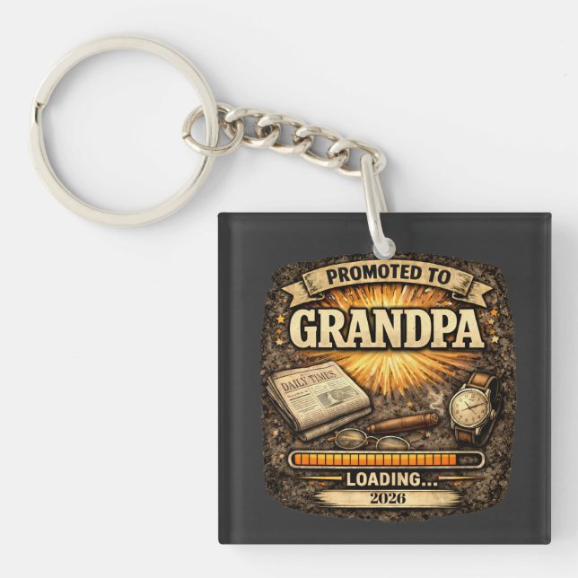 Pregnancy Announcement Gift for Grandpa  Schlüsselanhänger (Vorderseite)