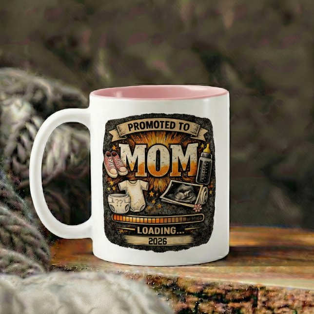 Pregnancy Announcement Gift for Mom Zweifarbige Tasse (Pregnancy Announcement Gift for Mom Two-Tone Coffee Mug)