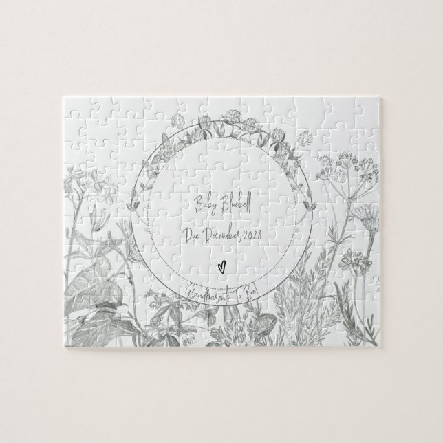 Pregnancy Announcement Grandparents Due Date Puzzle (Horizontal)