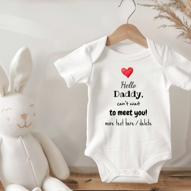 Pregnancy Announcement Idea, Future Daddy,  Baby Strampler (Hello daddy - cute pregnancy announcement idea)