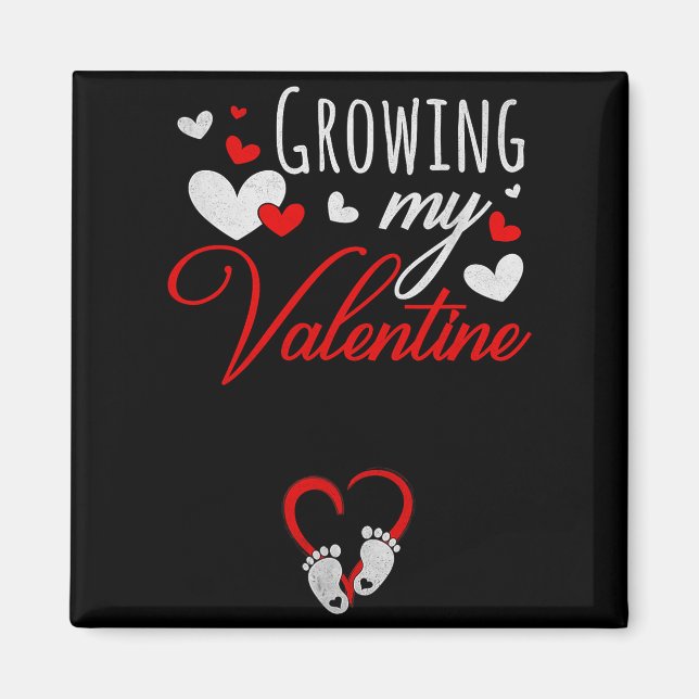 Pregnancy Announcement New Mom Growing My Valentin Magnet (Vorne)