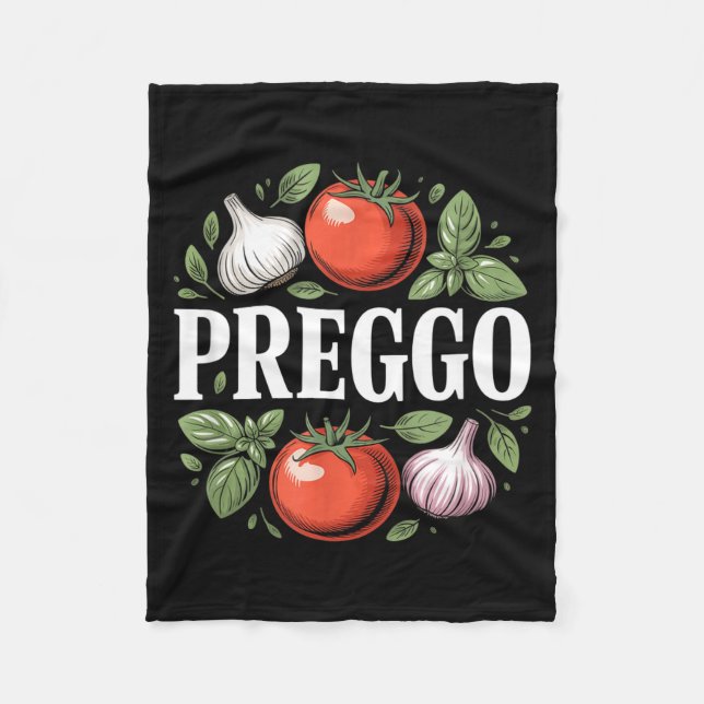 Pregnancy Announcement Prego Pasta Sauce Funny Pre Fleecedecke (Vorderseite)