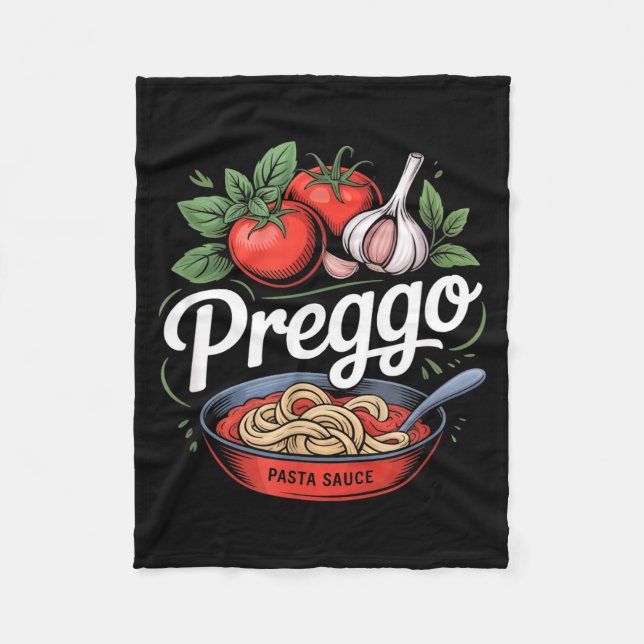 Pregnancy Announcement Prego Pasta Sauce Funny Pre Fleecedecke (Vorderseite)