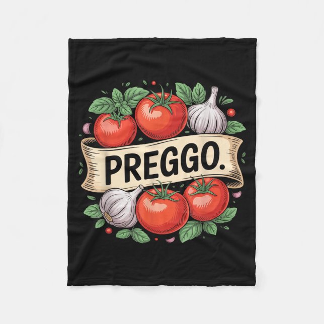 Pregnancy Announcement Prego Pasta Sauce Funny Pre Fleecedecke (Vorderseite)