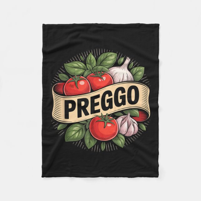 Pregnancy Announcement Prego Pasta Sauce Funny Pre Fleecedecke (Vorderseite)