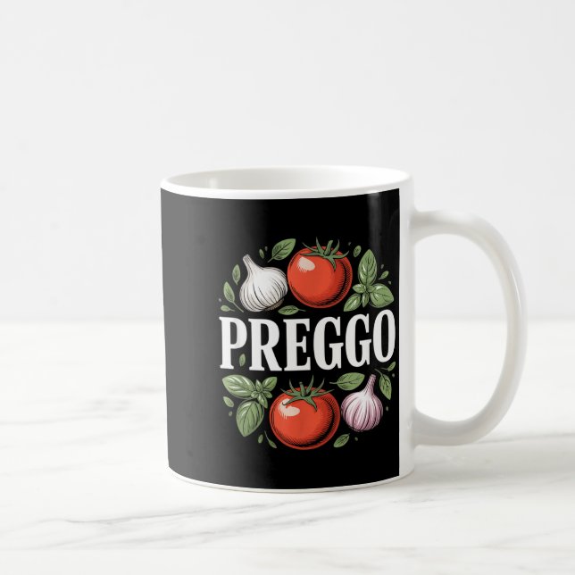Pregnancy Announcement Prego Pasta Sauce Funny Pre Kaffeetasse (Rechts)