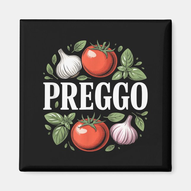 Pregnancy Announcement Prego Pasta Sauce Funny Pre Magnet (Vorne)