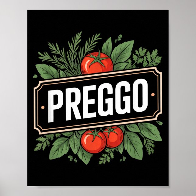 Pregnancy Announcement Prego Pasta Sauce Funny Pre Poster (Vorne)