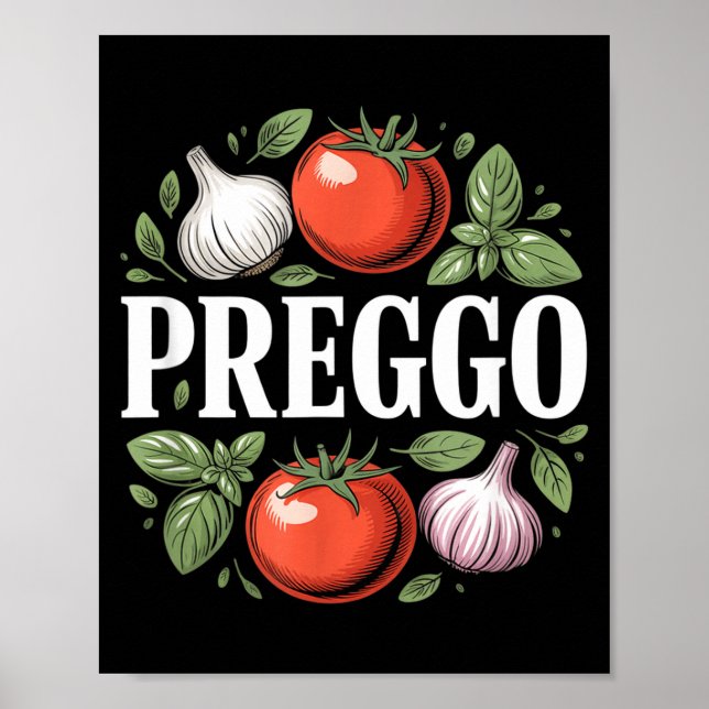 Pregnancy Announcement Prego Pasta Sauce Funny Pre Poster (Vorne)