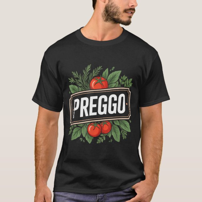 Pregnancy Announcement Prego Pasta Sauce Funny Pre T-Shirt (Vorderseite)