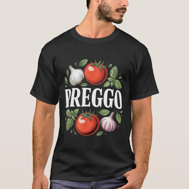 Pregnancy Announcement Prego Pasta Sauce Funny Pre T-Shirt (Vorderseite)