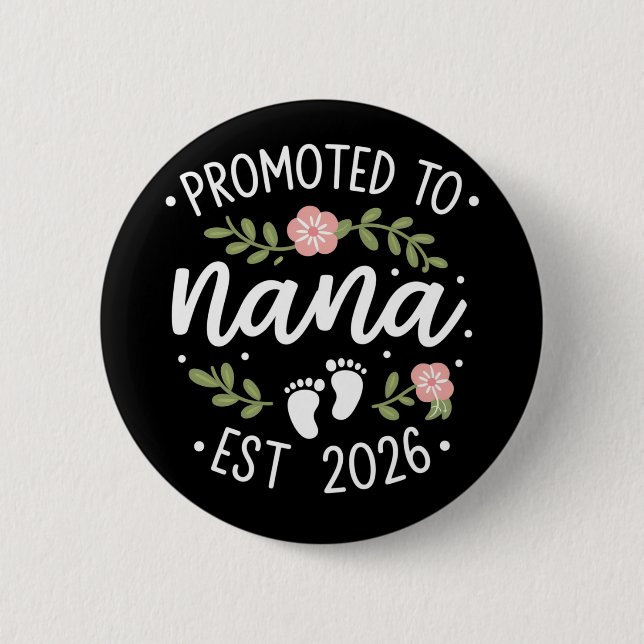 Pregnancy Announcement Promoted to Nana 2026  Button (Vorderseite)