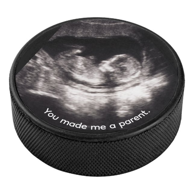 Pregnancy Baby Sonogram Ultrasound Father’s Day Eishockey Puck (3/4)