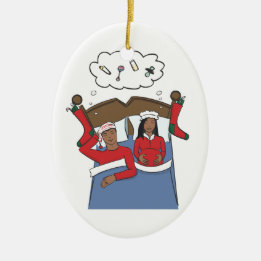 Pregnancy Christmas Ornament- African American Keramik Ornament