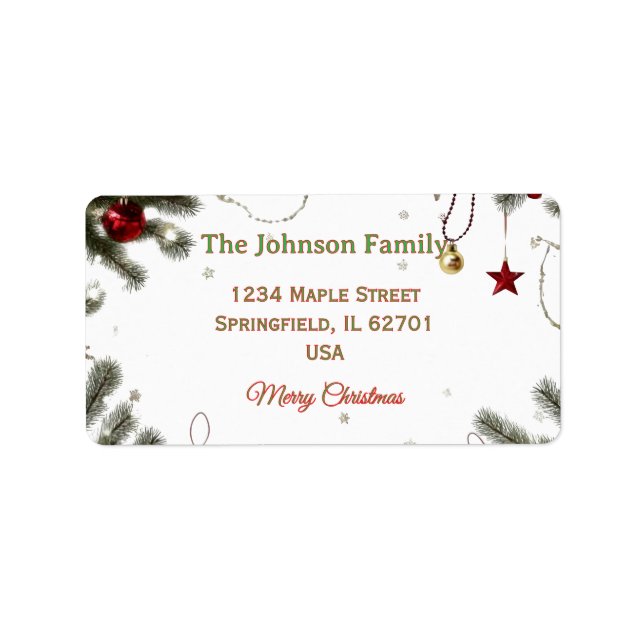 Pregnancy Christmas Return Address Label Adressaufkleber (Vorne)