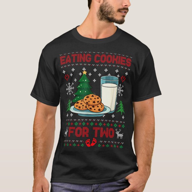 Pregnancy New Mom Baby Pregnant Christmas Couples  T-Shirt (Vorderseite)