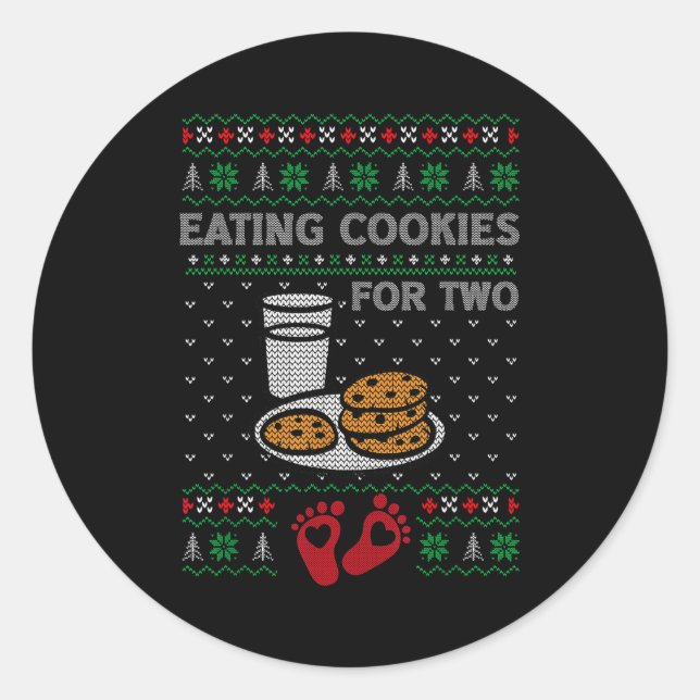 Pregnancy New Mom Baby Pregnant Christmas Matching Runder Aufkleber (Vorderseite)