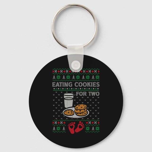 Pregnancy New Mom Baby Pregnant Christmas Matching Schlüsselanhänger (Vorderseite)