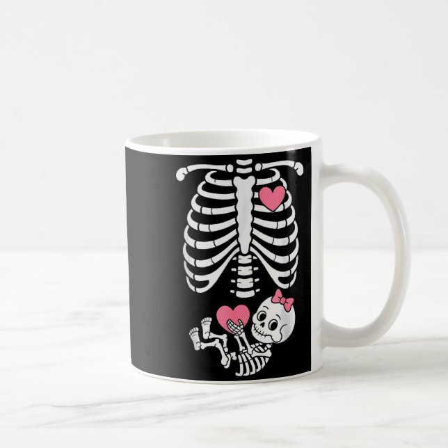 Pregnancy Skeleton Girl Baby Rib Cage Belly Bump H Kaffeetasse (Rechts)