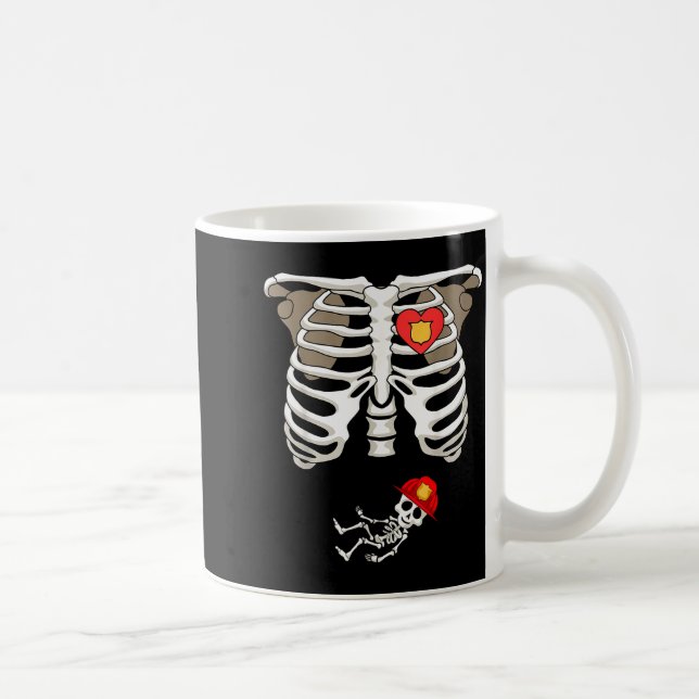 Pregnancy Skeleton Rib Funny Firefighter Bump Shir Kaffeetasse (Rechts)