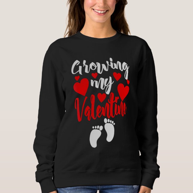 Pregnancy Valentine's Day T Shirt Growing My Valen (Vorderseite)