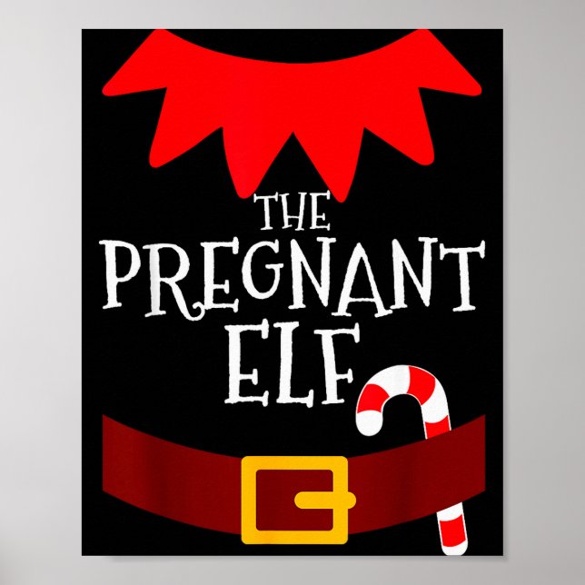 Pregnant Elf Matching Family Group Christmas Pajam Poster (Vorne)