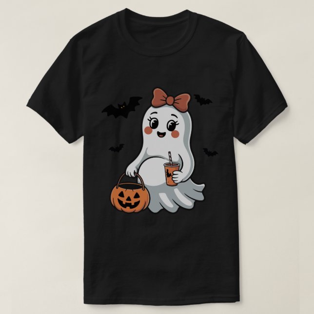 Pregnant Ghost Halloween Ankündigung | Umstandsmod T-Shirt (Design vorne)