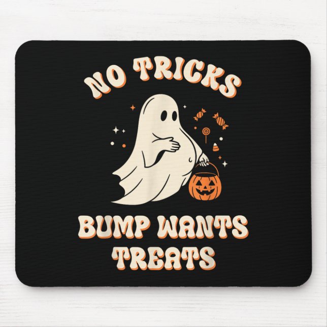Pregnant Ghost Lazy Trick Or Treat Dress Funny Hal Mousepad (Vorne)