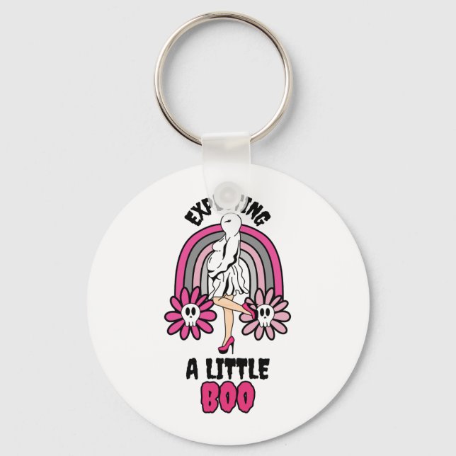 Pregnant Ghost Pink erwartet ein wenig Boo Schlüsselanhänger (Vorderseite)