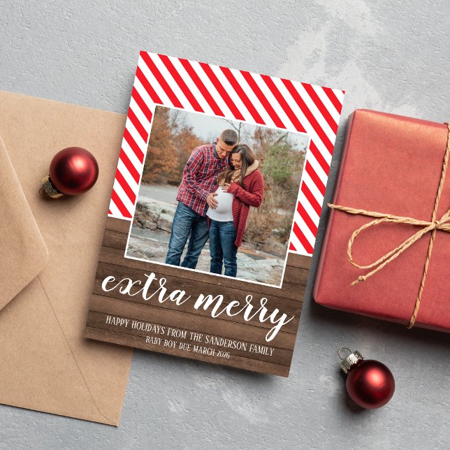 Pregnant Happy Holidays Frohe Weihnachtsfotokarte Feiertagskarte (Von Creator hochgeladen)