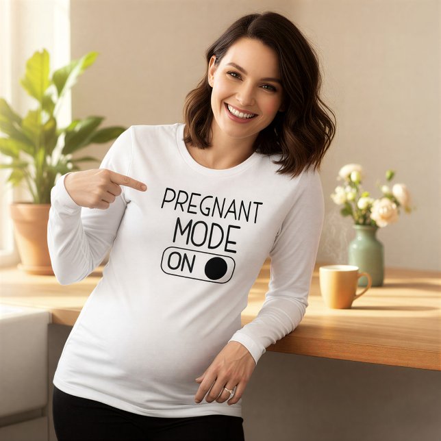 "Pregnant Mode On" Baby Announcement | Maternity Tri-Blend Shirt (Von Creator hochgeladen)