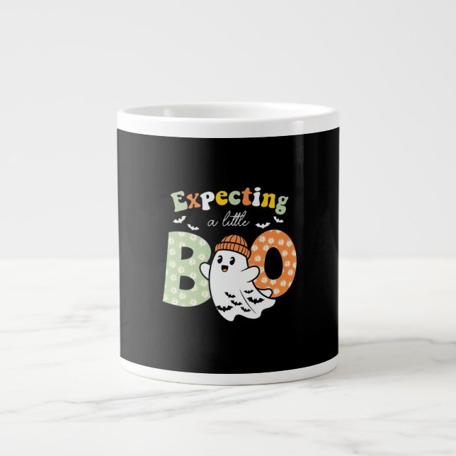 Pregnant Mom To Be Little Boo Funny Halloween Desi Jumbo-Tasse (Vorderseite)