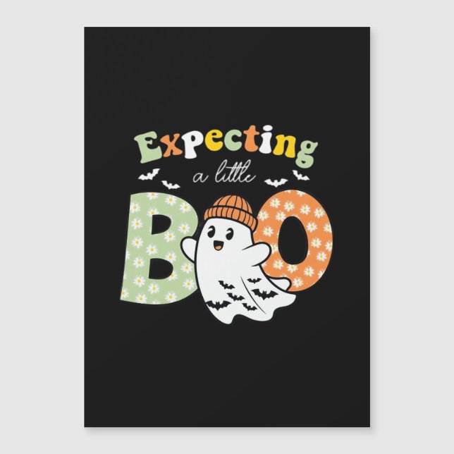 Pregnant Mom To Be Little Boo Funny Halloween Desi Magnetkarte (Vorderseite)