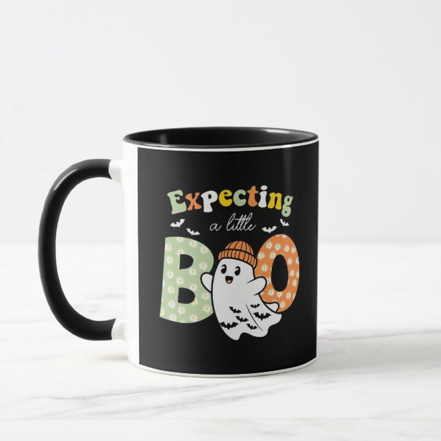 Pregnant Mom To Be Little Boo Funny Halloween Desi Tasse (Links)
