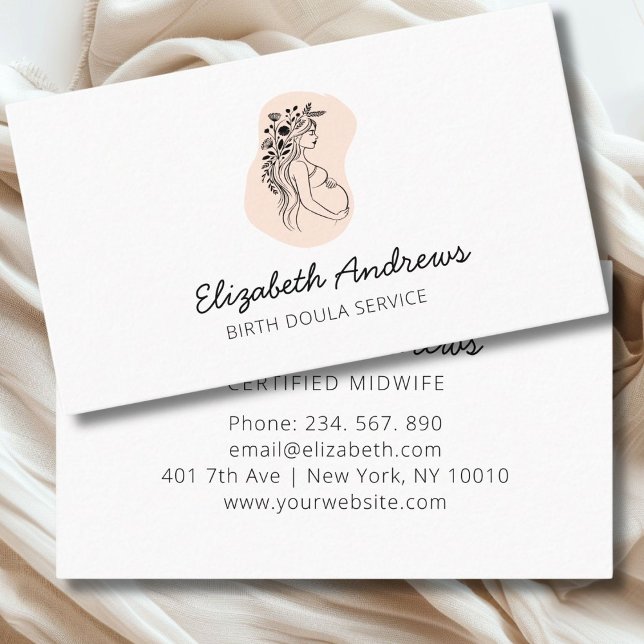 Pregnant Woman-simpel-moderne Visitenkarte (Pregnant Woman-simpel-modern business card)