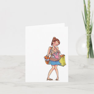 Pregnant Women Shopping Notecard Karte