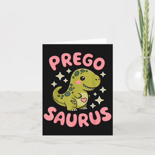 Pregosaurus Cute Retro Mommy Dinosaur Pregnancy An Karte (Vorderseite)