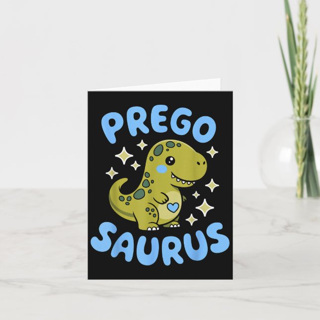 Pregosaurus Cute Retro Mommy Dinosaur Pregnancy An Karte (Vorderseite)