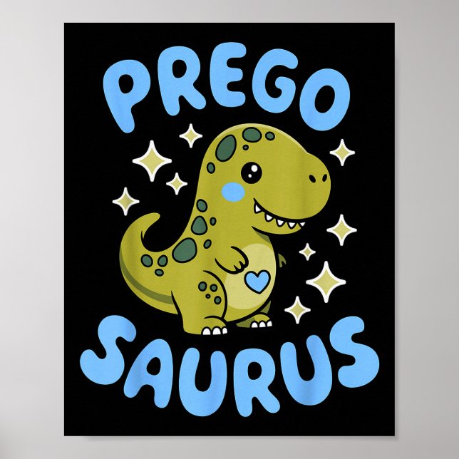 Pregosaurus Cute Retro Mommy Dinosaur Pregnancy An Poster (Vorne)