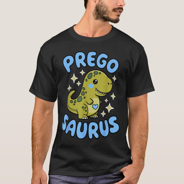 Pregosaurus Cute Retro Mommy Dinosaur Pregnancy An T-Shirt (Vorderseite)