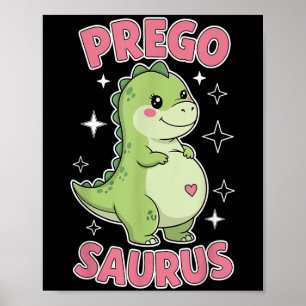 Pregosaurus Niedlich Retro Mommy Dinosaurier Schwa Poster