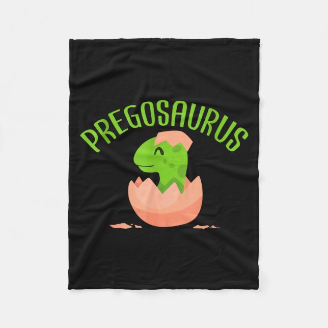 Pregosaurus Preggo Saurus Pregnant Women Dino Love Fleecedecke (Vorderseite)