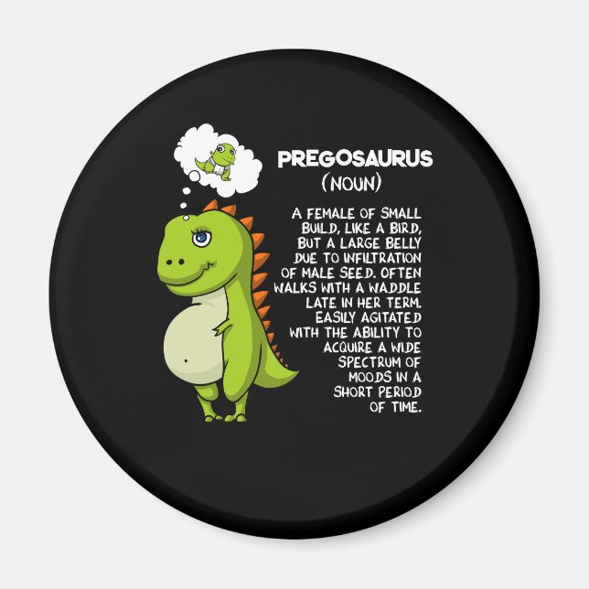Pregosaurus T-Rex Dinosaur Mama Schwangerschaft Mu Magnet (Vorne)