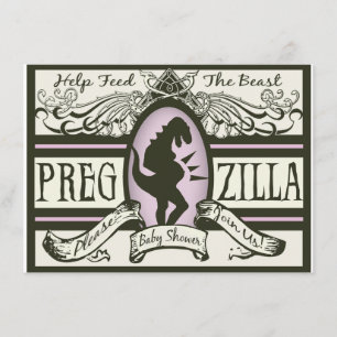 Pregzilla Babyparty Einladung
