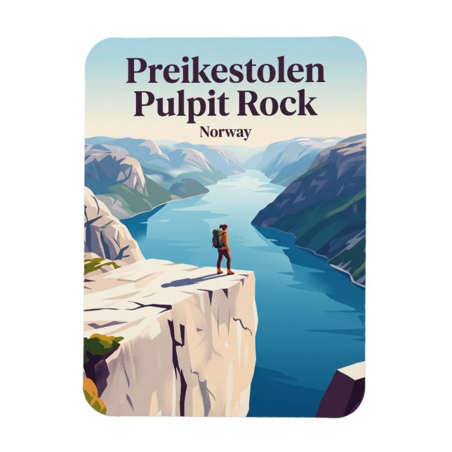 Preikestolen Kanzelfelsen Norwegen Magnet (Vertikal)