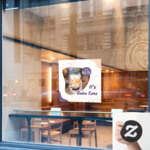 Preis anpassen Boba Milchperlen-Tee Fensteraufkleber