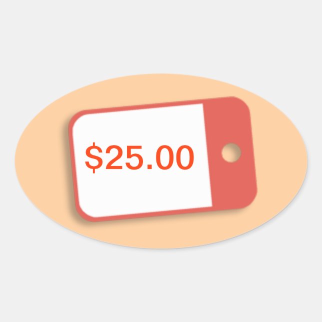 Preis-Aufkleber Ovaler Aufkleber (Vorderseite)