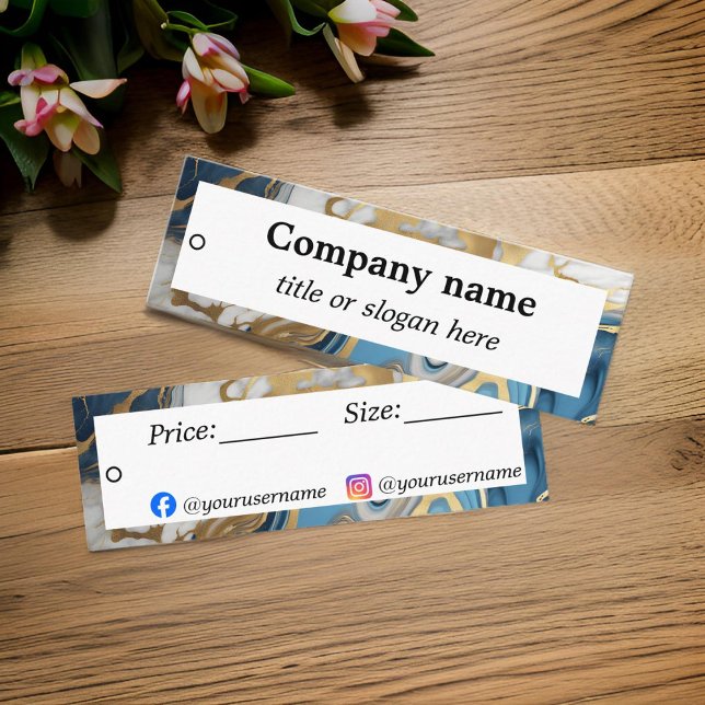 Preis für blaues Gold und weißes Marmor Mini Visitenkarte (Von Creator hochgeladen)