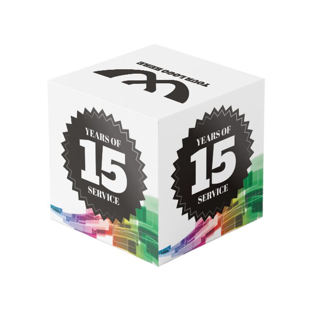 Preis für das 15-jährige Jubiläum der Technischen  Würfel (Rückseite Schrägansicht)